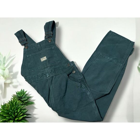 Hey Gang Knee Patch Overalls Dark Green Size 00 - Picture 8 of 9